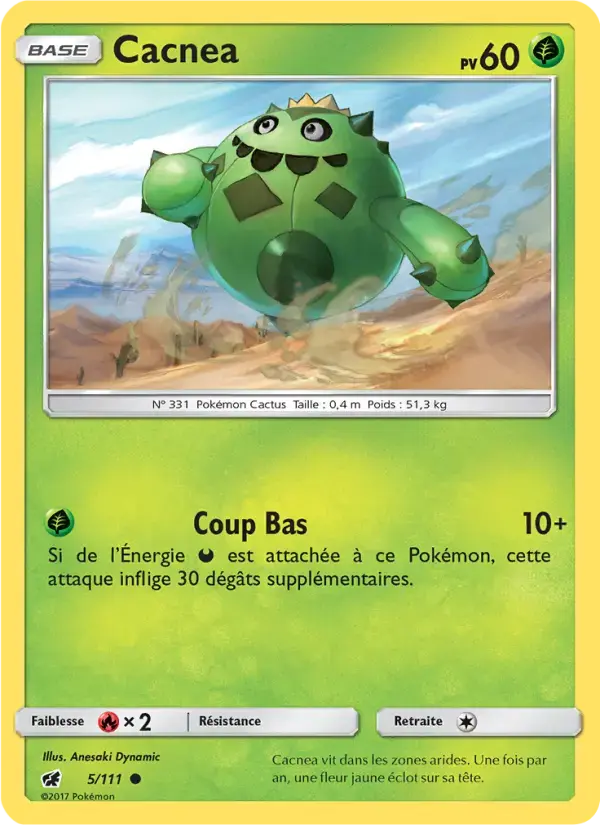 Carte Pokémon Cacnea #5 — Invasion Carmin