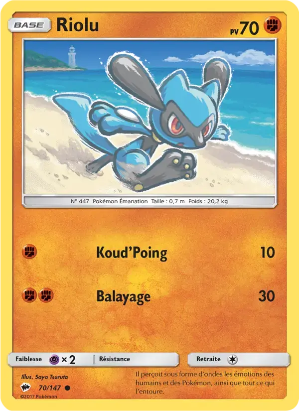 Carte Pokémon Riolu #70 — Ombres Ardentes