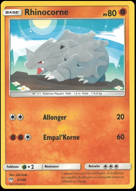 Carte Pokémon Rhinocorne #31 — 2019 Promo McDonald's