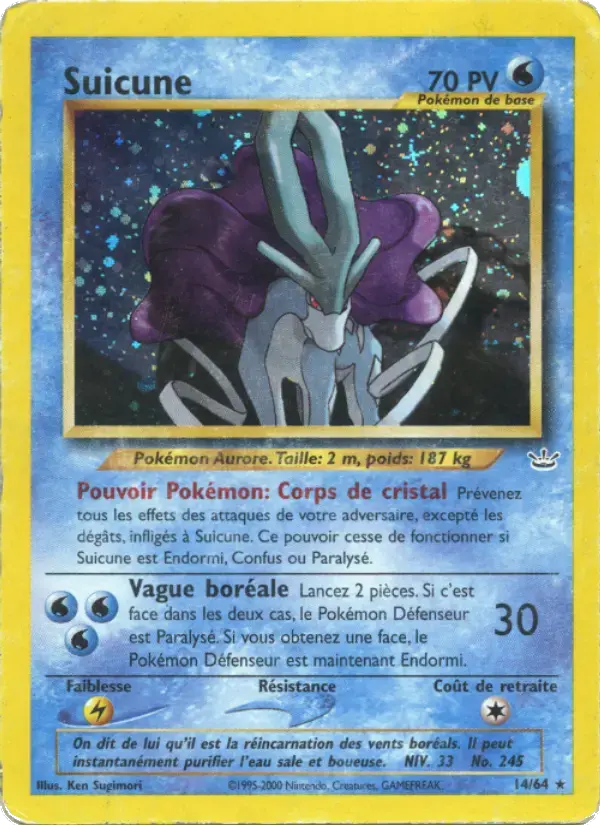 Carte Pokémon Suicune #14 — Neo Revelation