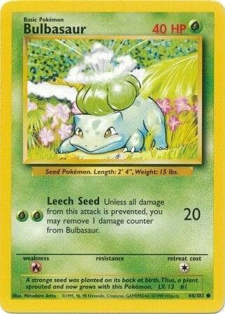 Carte Pokémon Bulbizarre #44 — Set de Base