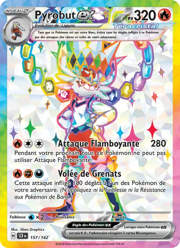 Carte Pokémon Pyrobut-ex #157 — Couronne Stellaire