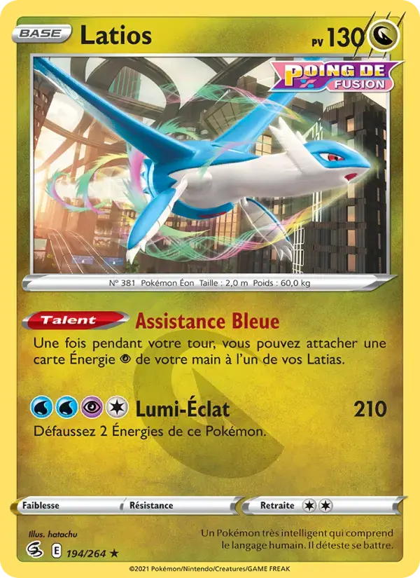Carte Pokémon Latios #194 — Poing de Fusion