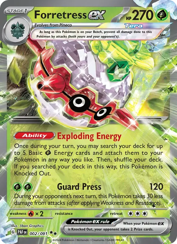 Forretress ex #002 — Paldean Fates