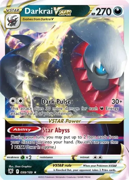 Carte Pokémon Darkrai-VSTAR #99/189 — Jumbo