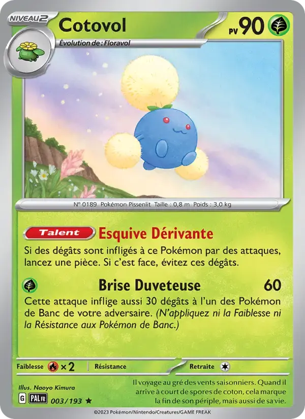 Carte Pokémon Cotovol #003 — Évolutions à Paldea