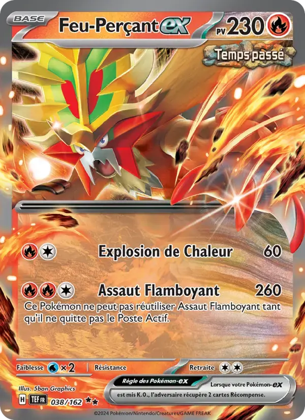 Carte Pokémon Feu-Perçant-ex #038 — Forces Temporelles