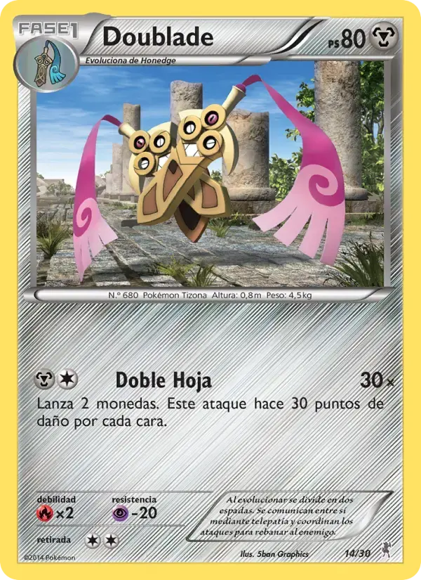 Carte Pokémon Doublade #14 — Kit du Dresseur XY (Scalproie)