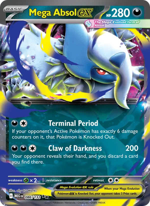 Carte Pokémon Méga-Absol-ex #086 — Méga-Évolution