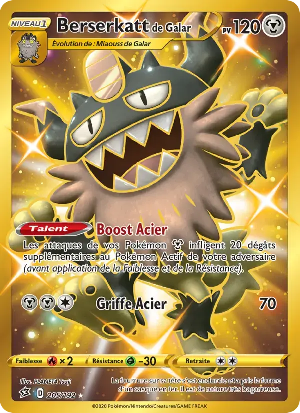 Carte Pokémon Berserkatt de Galar #205 — Clash des Rebelles