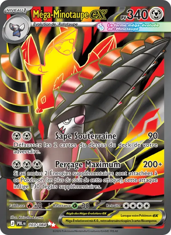 Carte Pokémon Méga-Minotaupe-ex #103 — Nuit Noire
