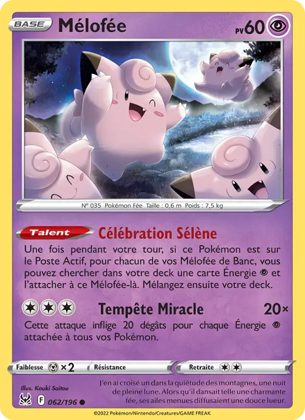 Carte Pokémon Mélofée #062 — Origine Perdue