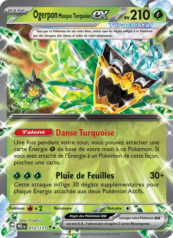 Carte Pokémon Ogerpon Masque Turquoise-ex #012 — Évolutions Prismatiques