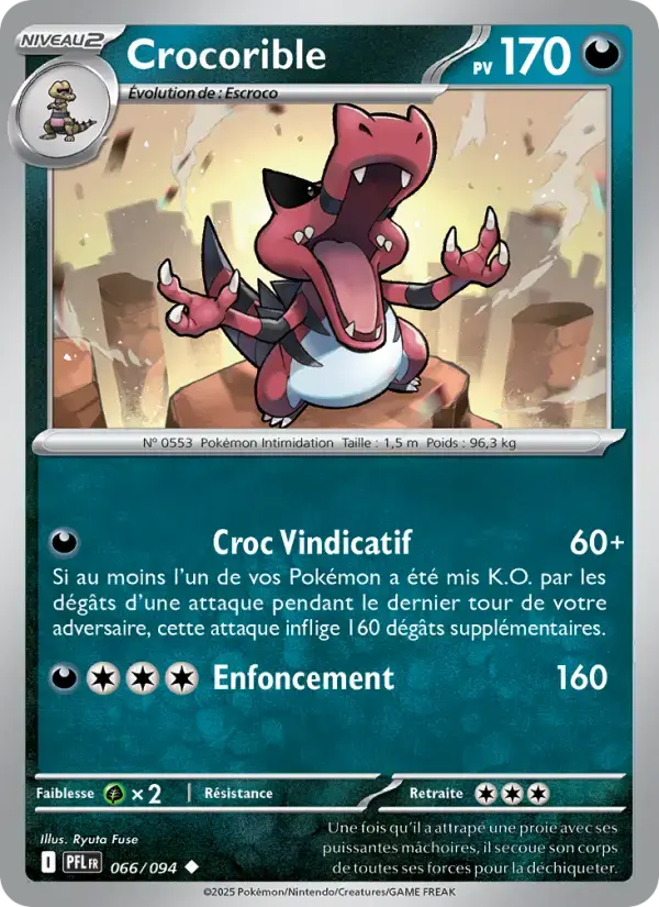 Carte Pokémon Crocorible #066 — Flammes Fantasmagoriques