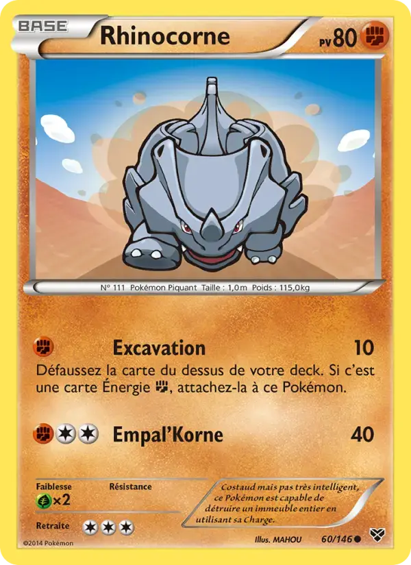 Carte Pokémon Rhinocorne #60 — XY