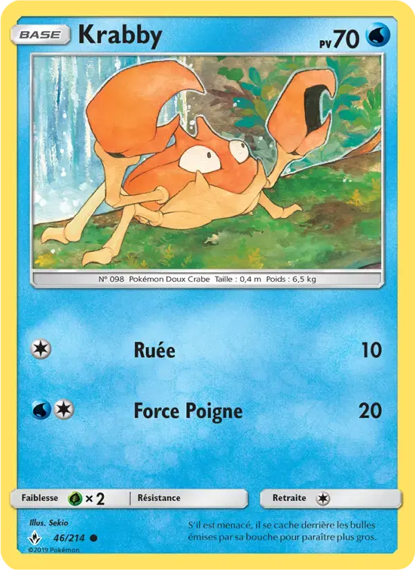 Carte Pokémon Krabby #46 — Alliance Infaillible