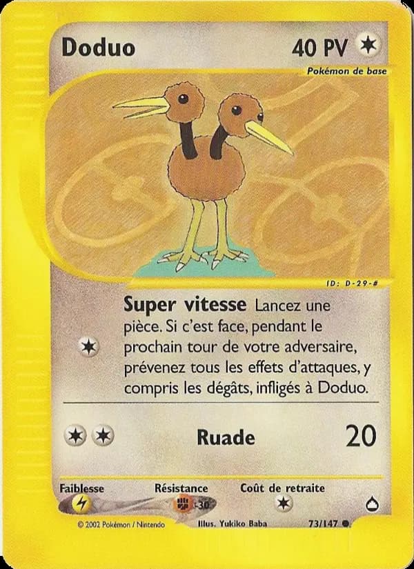 Carte Pokémon Doduo #73 — Aquapolis