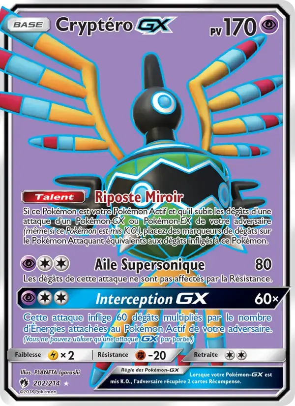 Carte Pokémon Cryptéro GX #202 — Tonnerre Perdu