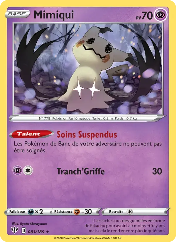 Carte Pokémon Mimiqui #81 — Ténèbres Embrasées