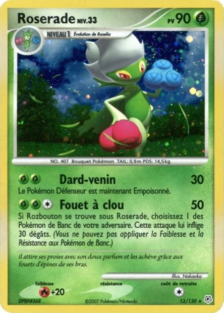 Carte Pokémon Roserade #13 — Diamant et Perle