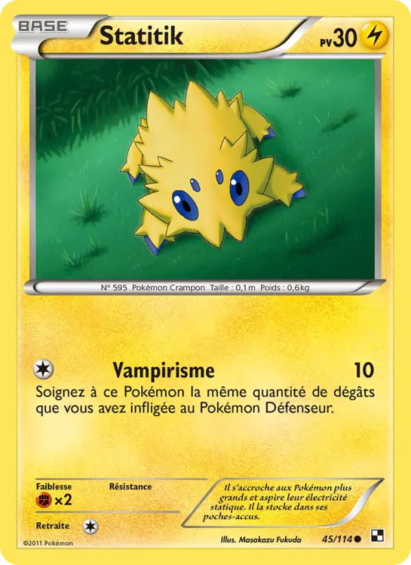 Carte Pokémon Statitik #45 — Noir et Blanc