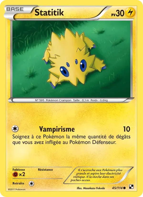 Carte Pokémon Statitik #45 — Noir et Blanc