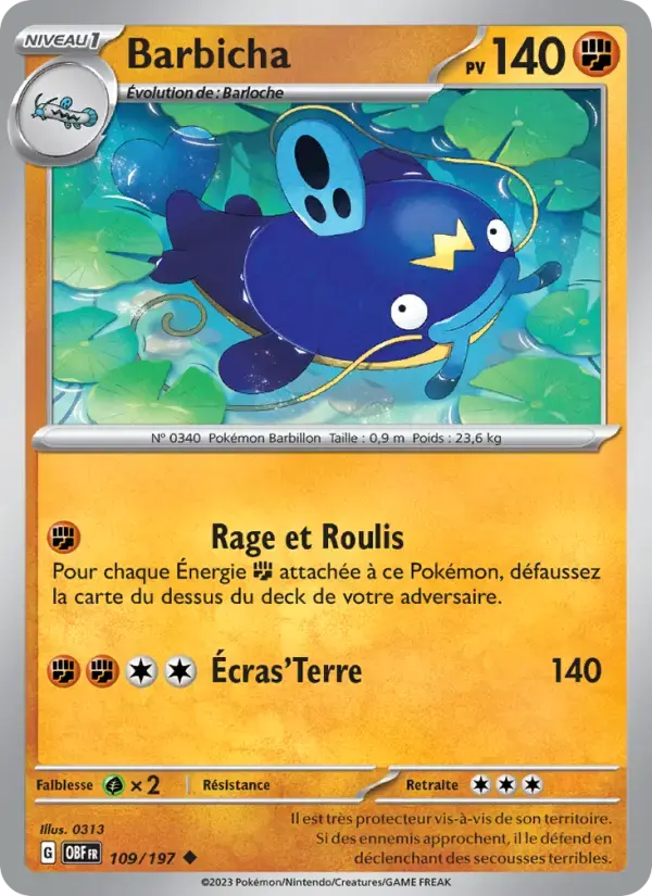 Carte Pokémon Barbicha #109 — Flammes Obsidiennes
