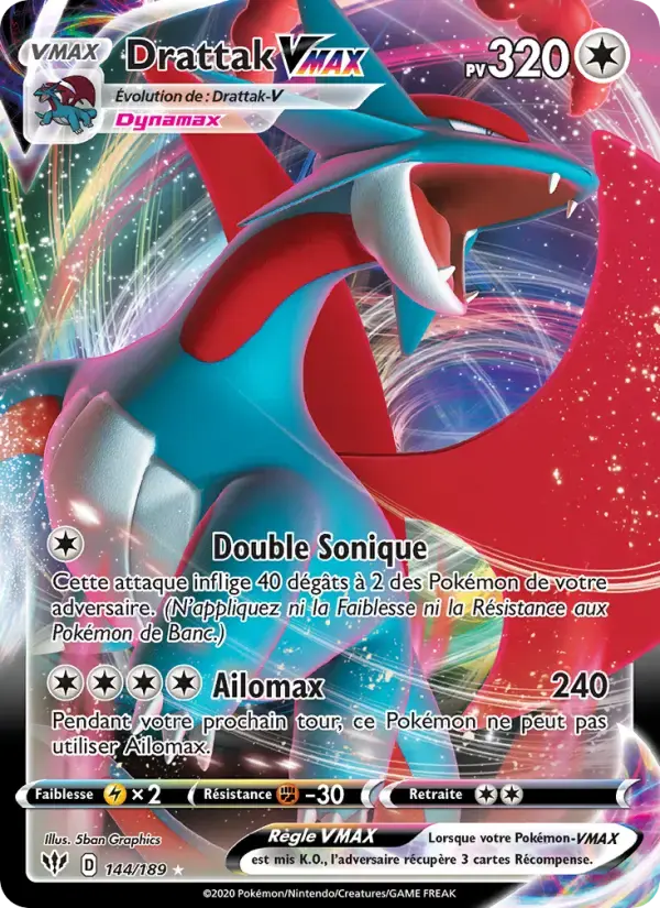 Carte Pokémon Drattak VMAX #144 — Ténèbres Embrasées