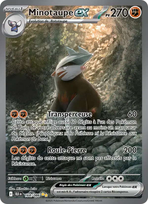 Carte Pokémon Minotaupe-ex #168 — Foudre Noire