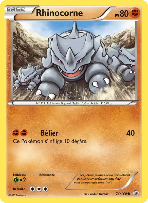 Carte Pokémon Rhinocorne #74 — Primo-Choc