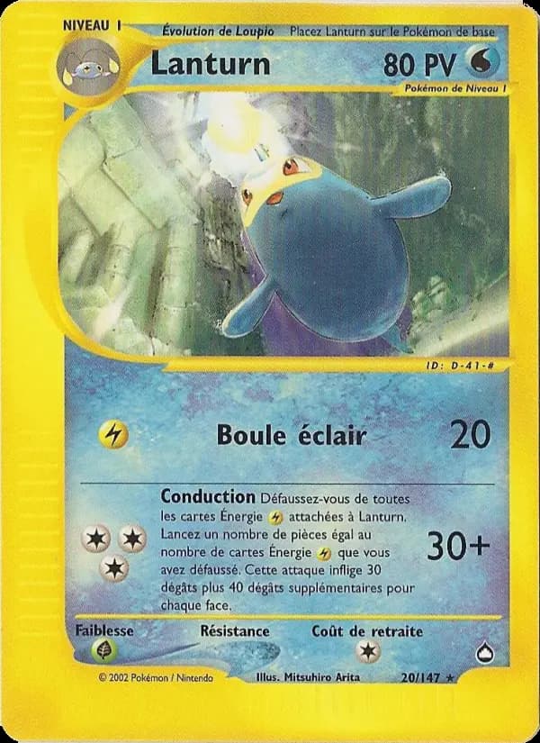 Carte Pokémon Lanturn #20 — Aquapolis
