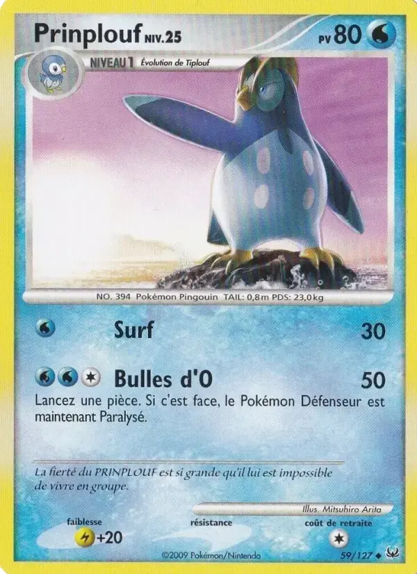 Carte Pokémon Prinplouf #59 — Platine