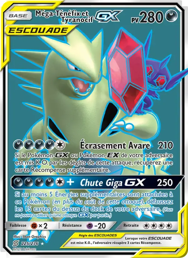 Carte Pokémon Méga-Ténéfix et Tyranocif GX #225 — Harmonie des Esprits