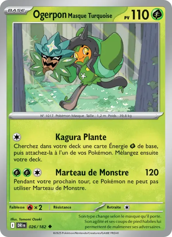 Carte Pokémon Ogerpon Masque Turquoise #026 — Rivalités Destinées