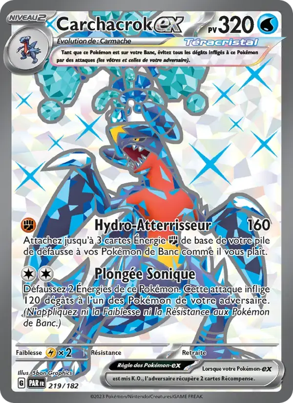 Carte Pokémon Carchacrok-ex #219 — Faille Paradoxe