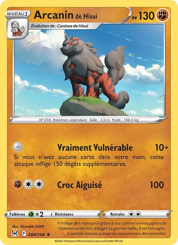 Carte Pokémon Arcanin de Hisui #084 — Origine Perdue