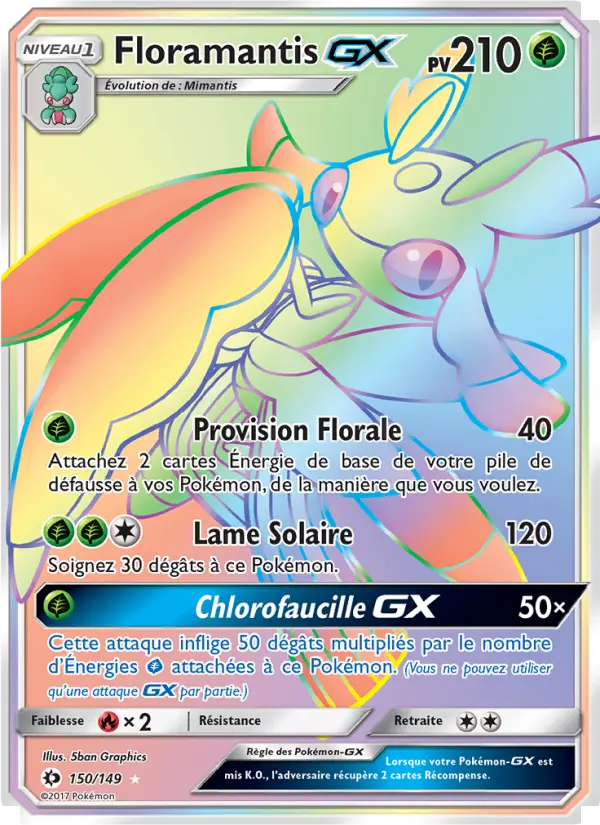 Carte Pokémon Floramantis GX #150 — Soleil et Lune