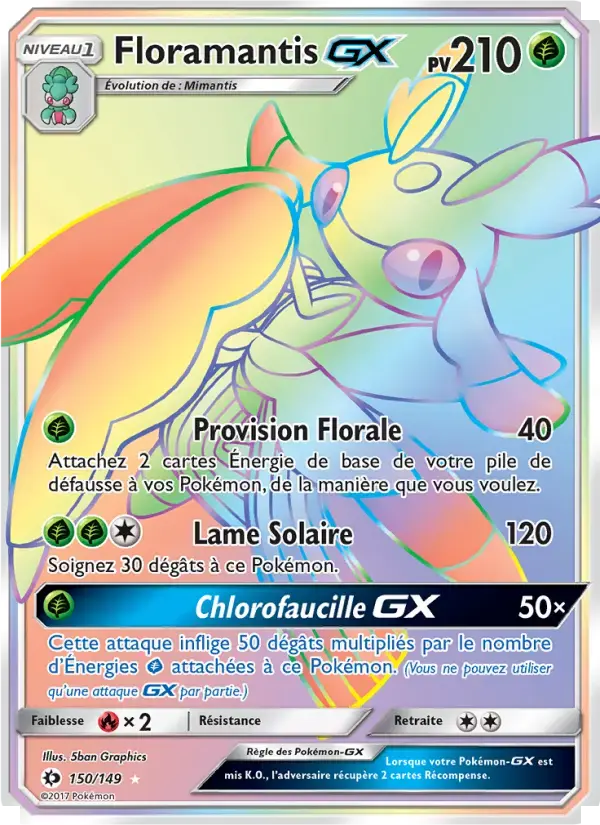 Carte Pokémon Floramantis GX #150 — Soleil et Lune