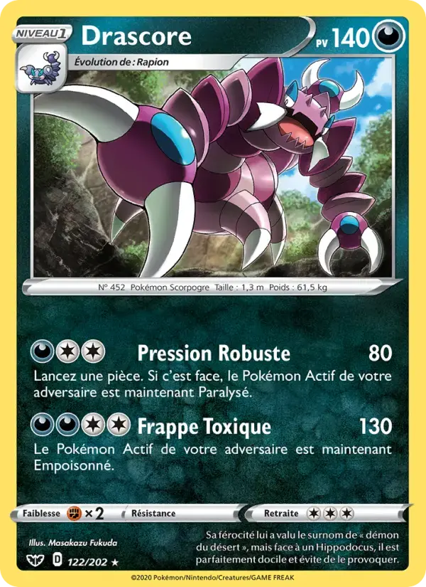 Carte Pokémon Drascore #122 — Épée et Bouclier