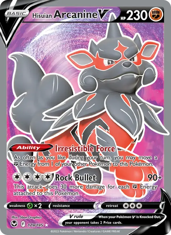 Hisuian Arcanine V #179 — Silver Tempest