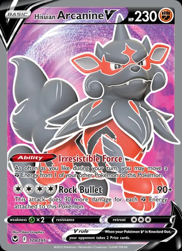Hisuian Arcanine V #179 — Silver Tempest