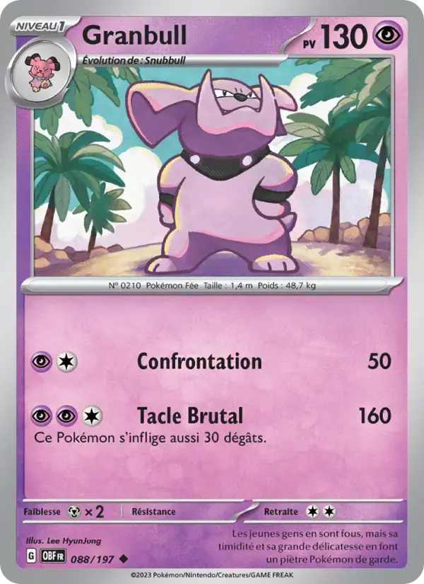Carte Pokémon Granbull #088 — Flammes Obsidiennes