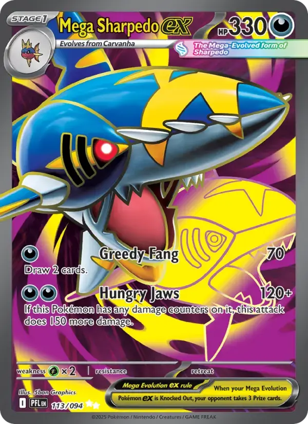 Mega Sharpedo ex #113 — Phantasmal Flames