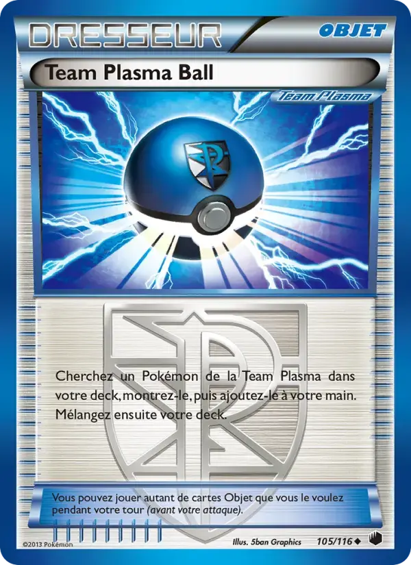 Carte Pokémon Team Plasma Ball #105 — Glaciation Plasma