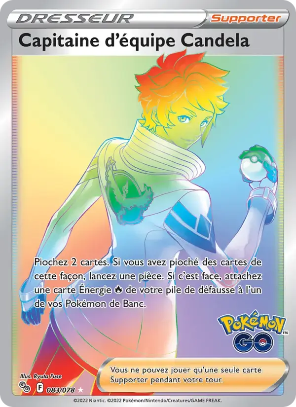 Carte Pokémon Capitaine d'équipe Candela #083 — Pokémon GO