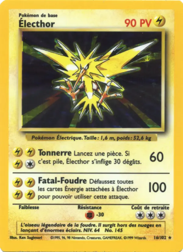 Carte Pokémon Électhor #16 — Set de Base