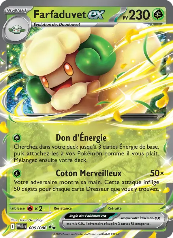 Carte Pokémon Farfaduvet-ex #005 — Flamme Blanche