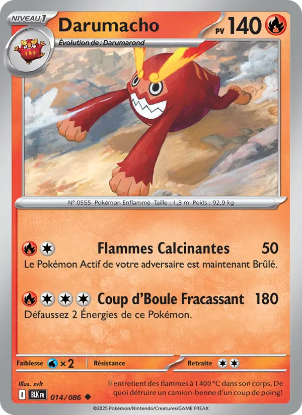 Carte Pokémon Darumacho #014 — Foudre Noire