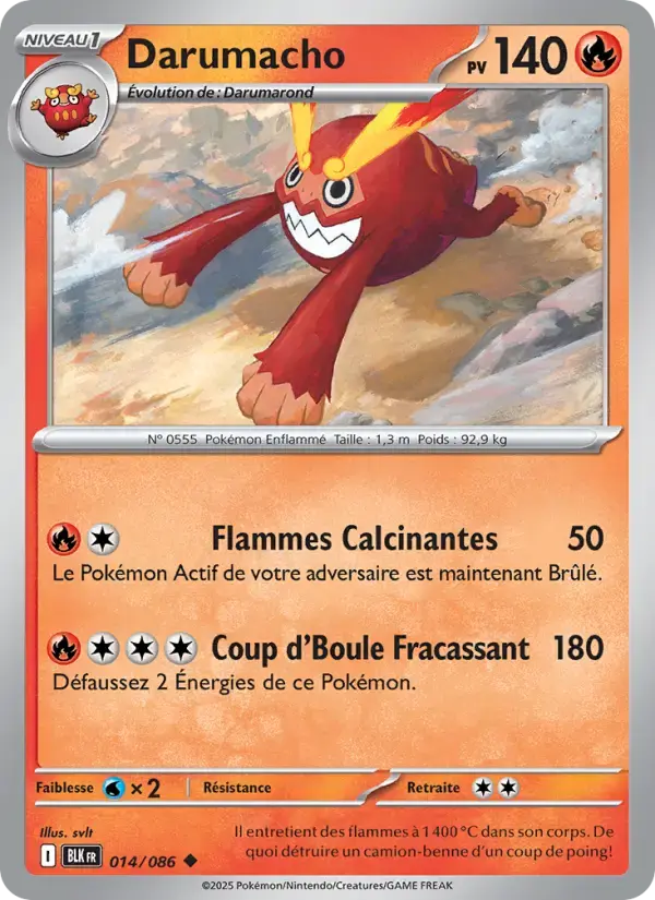 Carte Pokémon Darumacho #014 — Foudre Noire