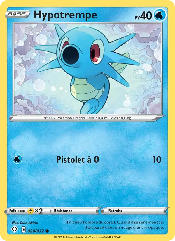 Carte Pokémon Hypotrempe #20 — Destinées Radieuses